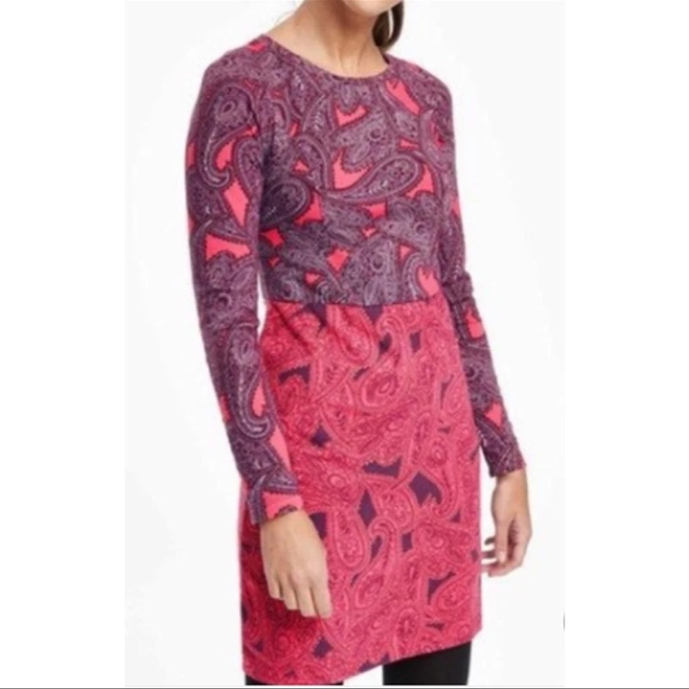 Boden Tunic Retro Hotchpotch Tunic Pink & Purple Paisley Dress Size 12 Large L